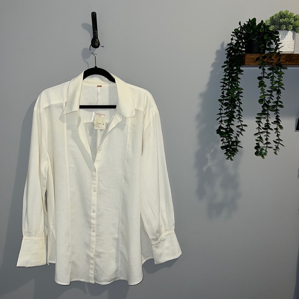 ❤️SOLD❤️ 💫 HP 💫 NWTS FREE PEOPLE LINEN TOP (M) - Picture 4 of 15